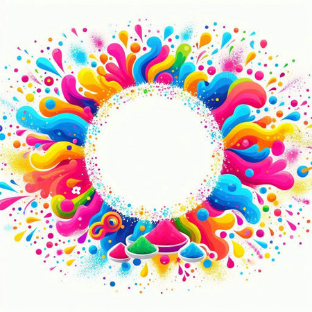 Colorful paint splashes on white background. Vector illustration for your designのイラスト素材