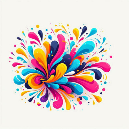 Colorful watercolor splashes on white background. Vector illustration.のイラスト素材