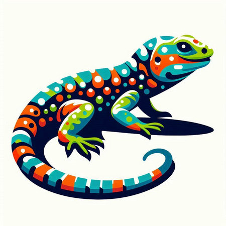 Illustration of a lizard on a white background. Vector illustration.のイラスト素材