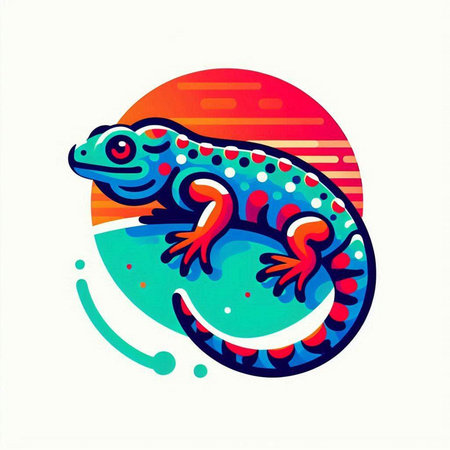 lizard on a white background, vector illustration, eps 10のイラスト素材