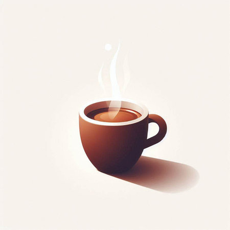 Coffee cup with shadow on white background. Vector illustration.のイラスト素材