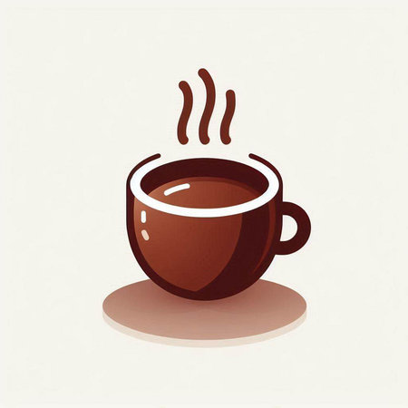 Coffee cup on white background with shadow. Vector illustration.のイラスト素材