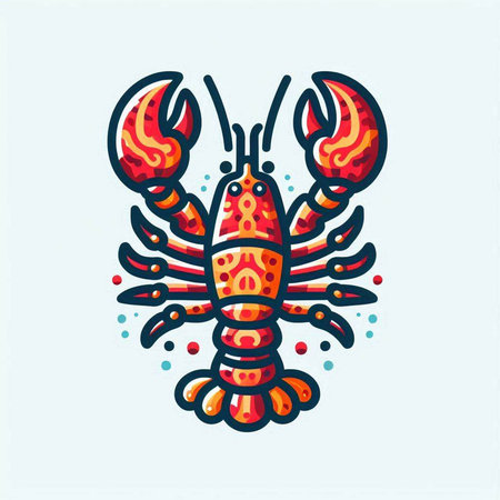 Lobster vector icon. Hand drawn illustration of lobster vector icon for web designのイラスト素材