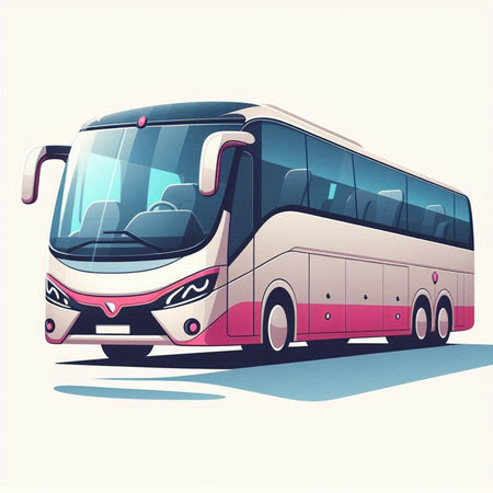 Modern bus. Vector illustration of a modern bus on a white background.のイラスト素材