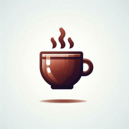 Coffee cup icon, vector illustration. Flat design style.のイラスト素材