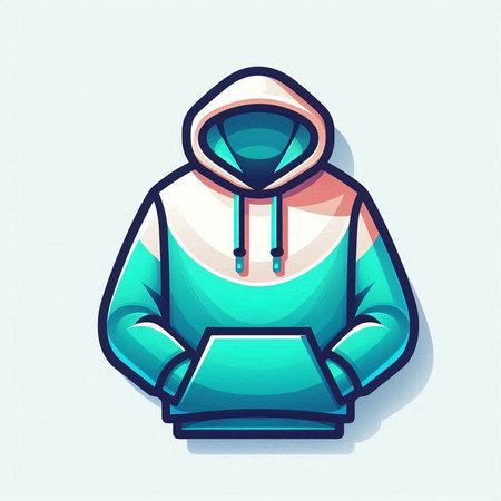 Hoodie icon. Vector illustration of a hoodie with a hood.のイラスト素材
