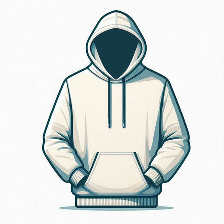 Hooded hoodie isolated on white background. Vector illustration.のイラスト素材