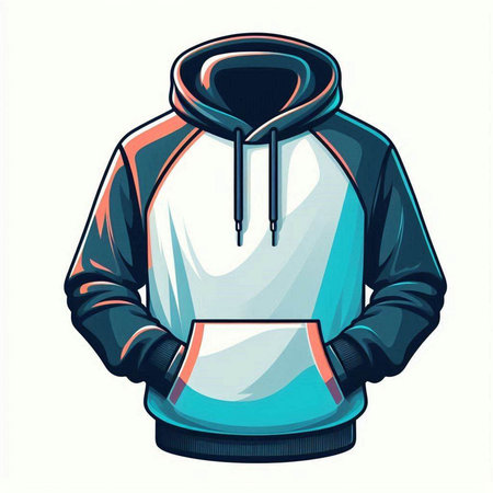 Vector illustration of a hoodie with a hood on a white backgroundのイラスト素材
