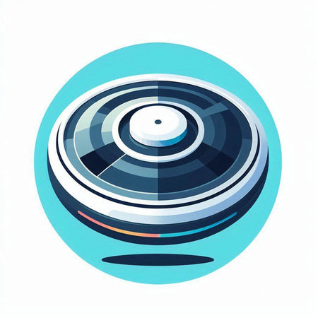 Abstract vector illustration of an eye on a white background. Blue circle.のイラスト素材