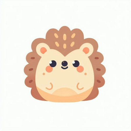 Cute hedgehog. Vector illustration in cartoon style on white background.のイラスト素材