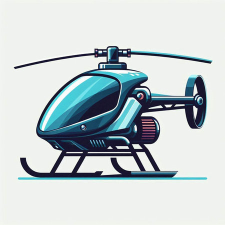 Helicopter vector illustration in cartoon style isolated on white background.のイラスト素材