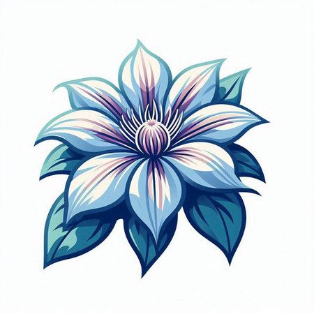 Beautiful blue flower isolated on white background. Vector illustration for your designのイラスト素材