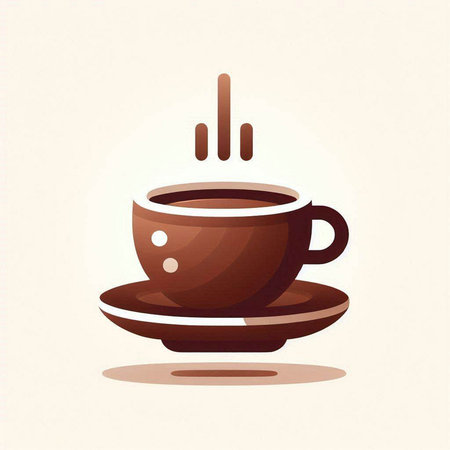 Coffee cup icon. Vector illustration of a cup of coffee.のイラスト素材