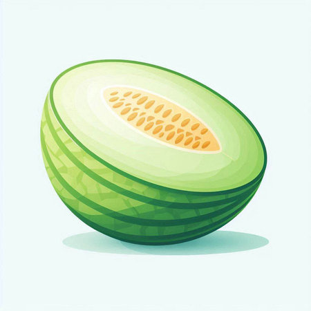 Illustration of a melon on a white background. Vector illustration.のイラスト素材