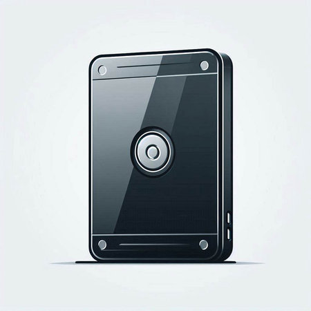 Smartphone with a CD disk on the screen. Vector illustration.のイラスト素材