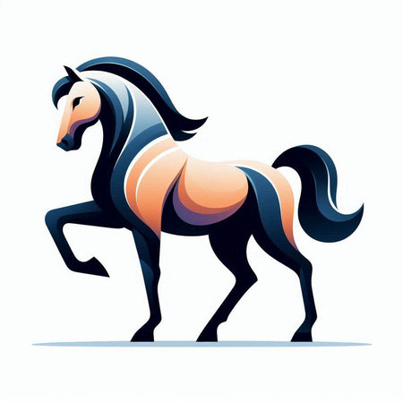 Horse isolated on white background. Vector illustration for your design.のイラスト素材