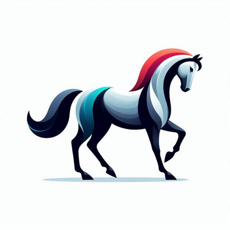 Horse icon. Vector illustration of a horse on white background.のイラスト素材