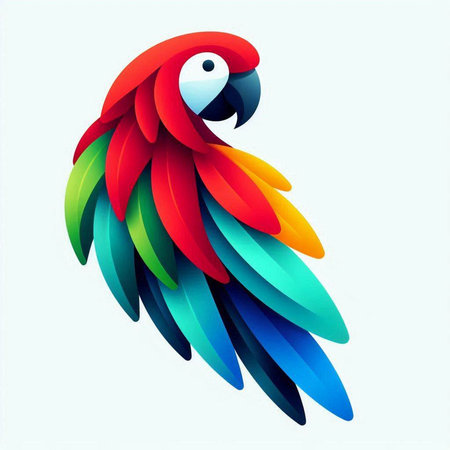 Colorful macaw parrot isolated on white background. Vector illustration.のイラスト素材