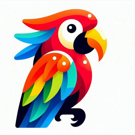 colorful parrot isolated on a white background. vector illustration.のイラスト素材