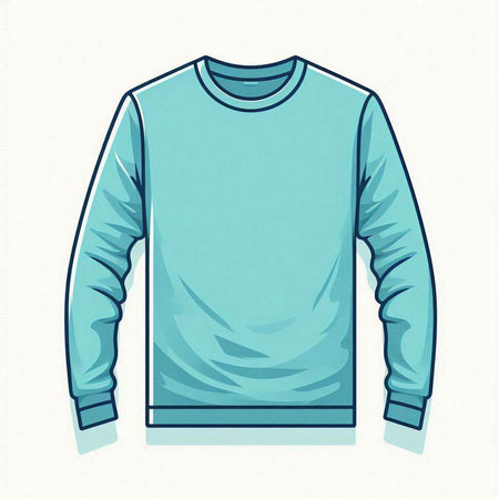 Illustration of a long sleeve sweater isolated on a white background.のイラスト素材