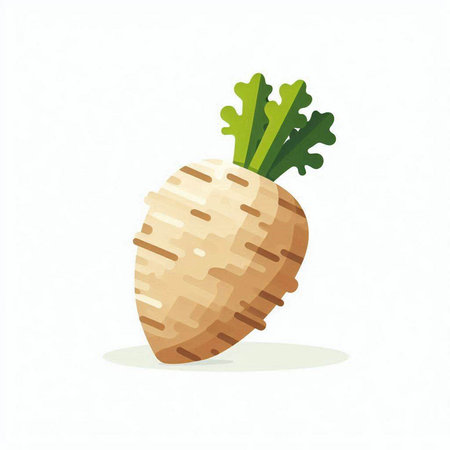 Illustration of fresh turnip on white background. Vector illustration.のイラスト素材