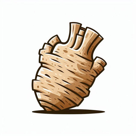 Hand drawn ginger root on white background. Vector illustration of ginger root.のイラスト素材