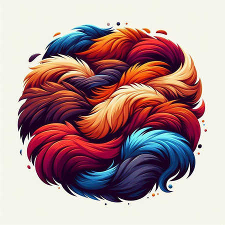 Abstract colorful curly hair on white background. Vector illustration for your designのイラスト素材