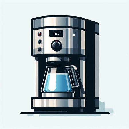 Coffee machine with a glass of coffee. Vector illustration.のイラスト素材