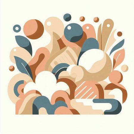 Abstract background with hand drawn shapes. Vector illustration for your design.のイラスト素材