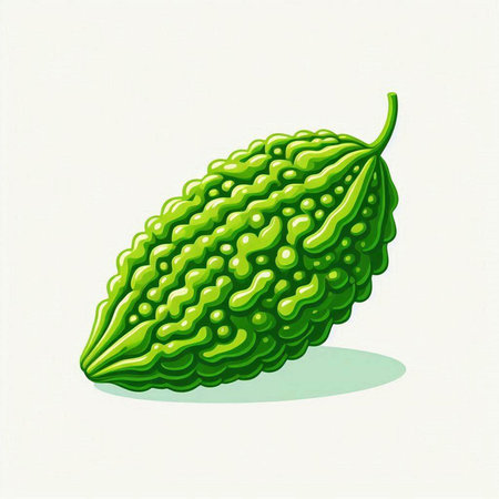Bitter melon vector illustration. Bitter melon on white background.のイラスト素材