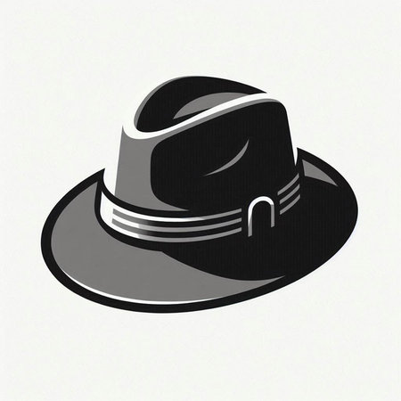 Black hat on a white background. Vector illustration. Eps 10.のイラスト素材