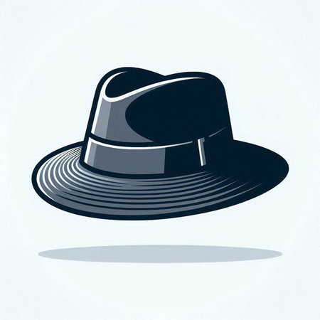Illustration of a black hat on a white background, vector illustrationのイラスト素材