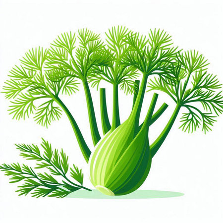 Fennel on a white background. Vector illustration for your designのイラスト素材