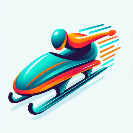 snowmobile icon on white background. winter sports. vector illustrationのイラスト素材