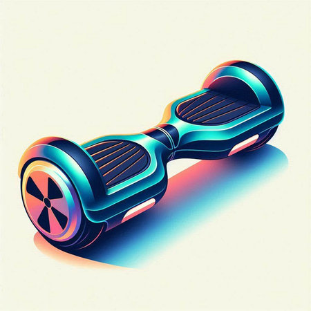 self-balancing electric scooter on a light background, vector illustrationのイラスト素材