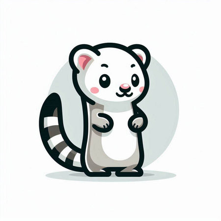 Cute cartoon white bear isolated on white background. Vector illustration.のイラスト素材