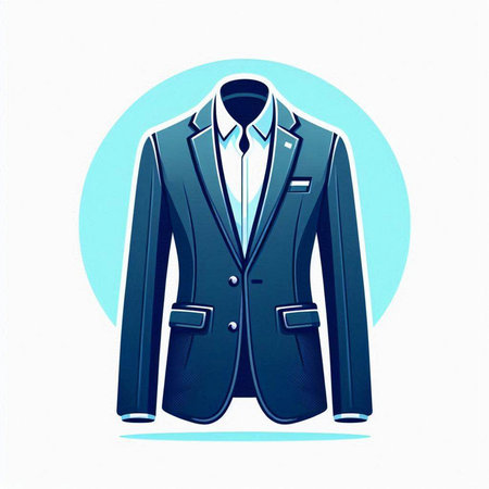 Vector illustration of a business suit on a blue background. Eps 10のイラスト素材