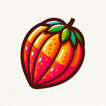 strawberry doodle on white background. vector illustration.のイラスト素材