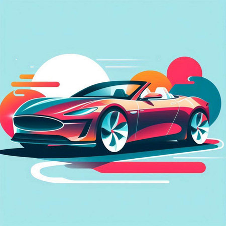 Sport car. Vector illustration of a sports car. Sports car.のイラスト素材
