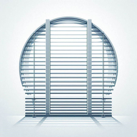 Metal blinds on a white background. 3d render illustration.のイラスト素材