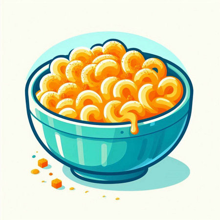 Bowl of cereal. Vector illustration of a bowl of cereal.のイラスト素材