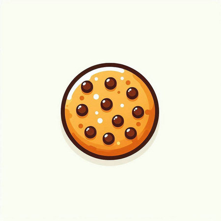 Chocolate chip cookie isolated on a white background. Vector illustration.のイラスト素材