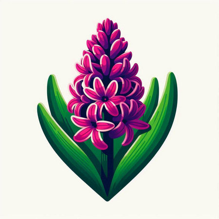 Pink hyacinth flower isolated on white background. Vector illustration.のイラスト素材