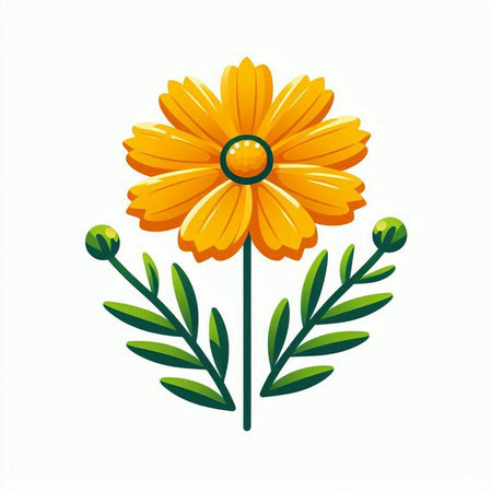 cute flower icon over white background. colorful design. vector illustrationのイラスト素材