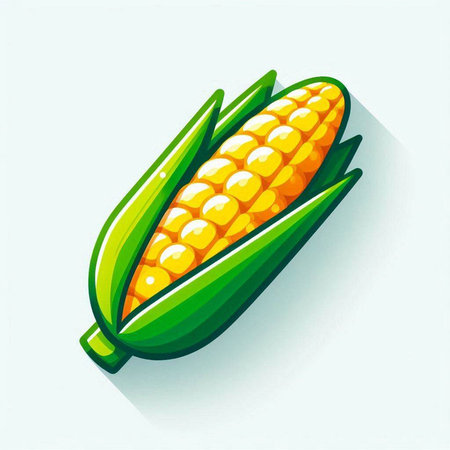 Illustration of fresh corn on white background, vector eps10のイラスト素材