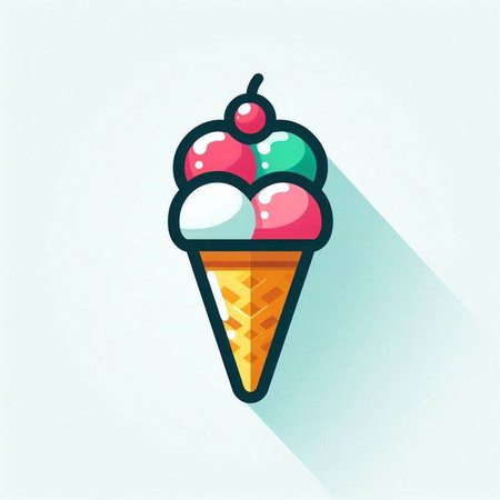 Ice cream icon. Vector illustration in flat style. Eps 10.のイラスト素材