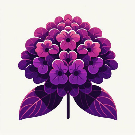 Violet dahlia flower on white background. Vector illustration.のイラスト素材