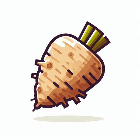 Illustration of a turnip isolated on a white background - vectorのイラスト素材