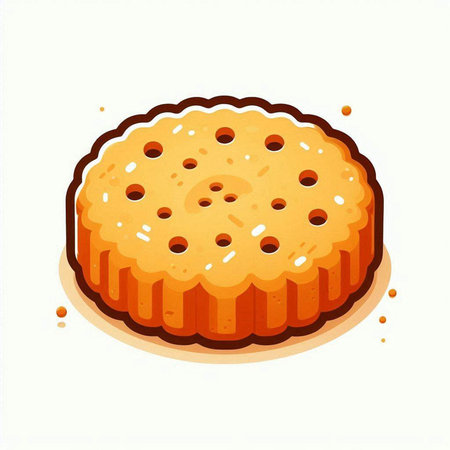 Illustration of a cookie on a white background. Vector illustration.のイラスト素材