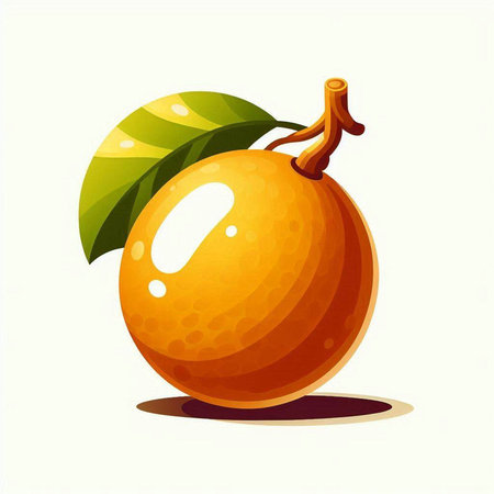 Vector illustration of orange fruit isolated on white background. Design element for label, leaflet, poster, banner, web.のイラスト素材